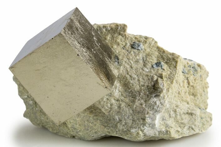 Natural Pyrite Cube In Rock - Navajun, Spain #322140